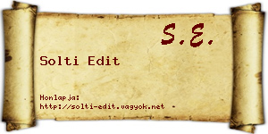 Solti Edit névjegykártya